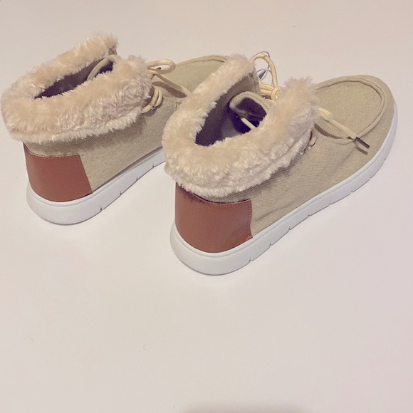 Orly CoXist Tan Canva Faux Fur Ankle Boots - Picture 4 of 8